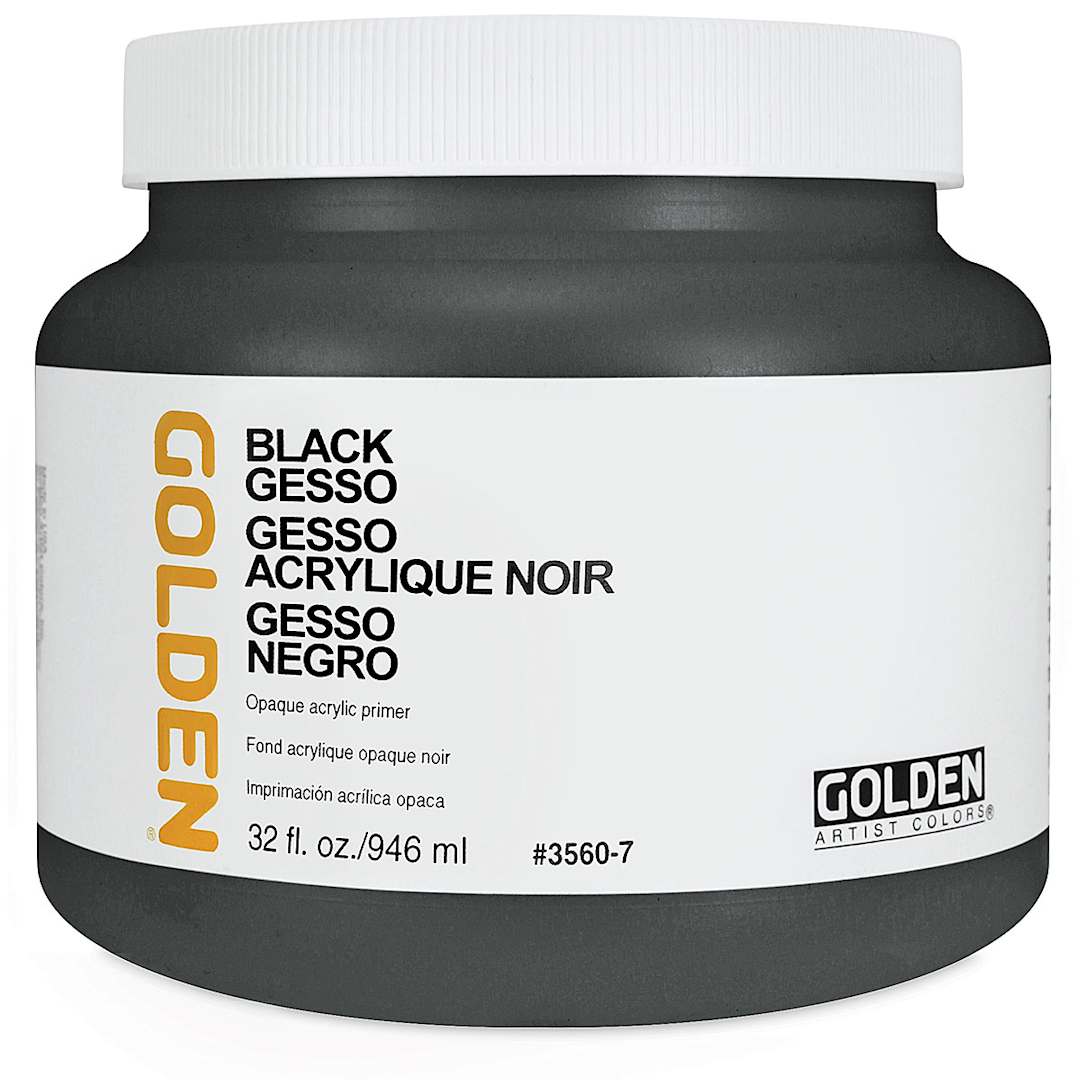 Open in modal - Golden Gesso - Black, 32 oz jar