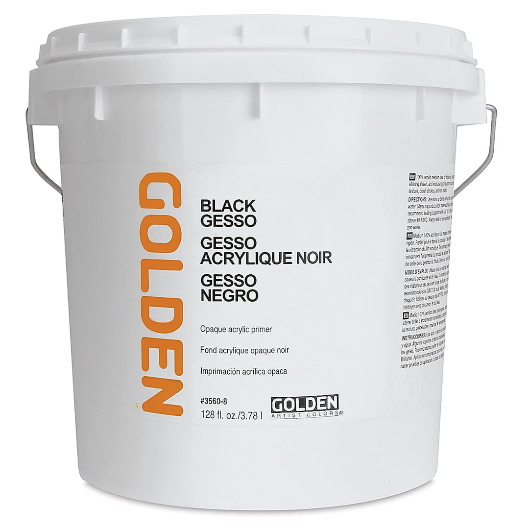 Open in modal - Golden Gesso - Black, 128 oz tub
