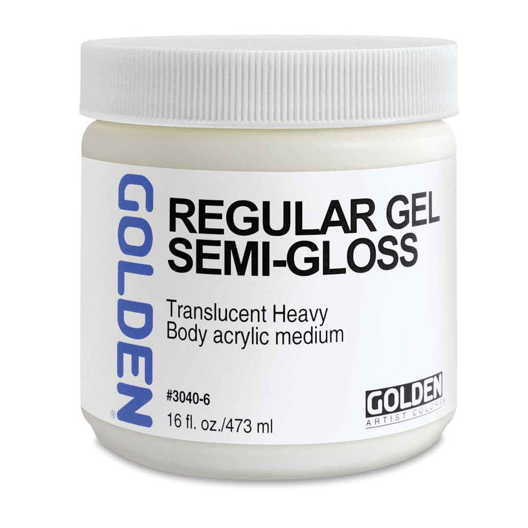 Open in modal - Golden Regular Acrylic Gel Medium - Semi-Gloss, 16 oz jar