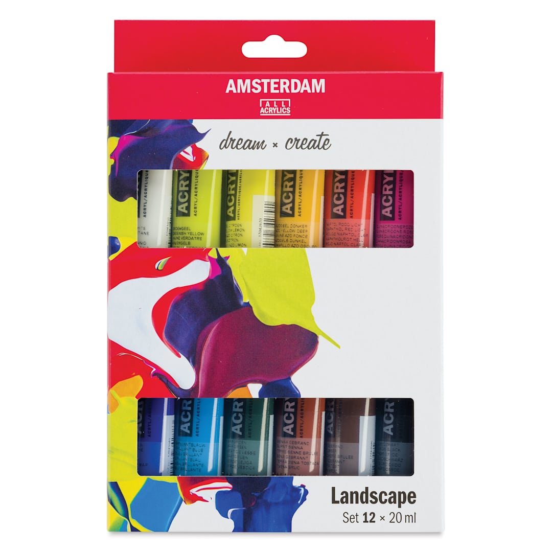 Open in modal - Amsterdam Standard Series Acrylics - Set of 12, Landscape Colors front of package