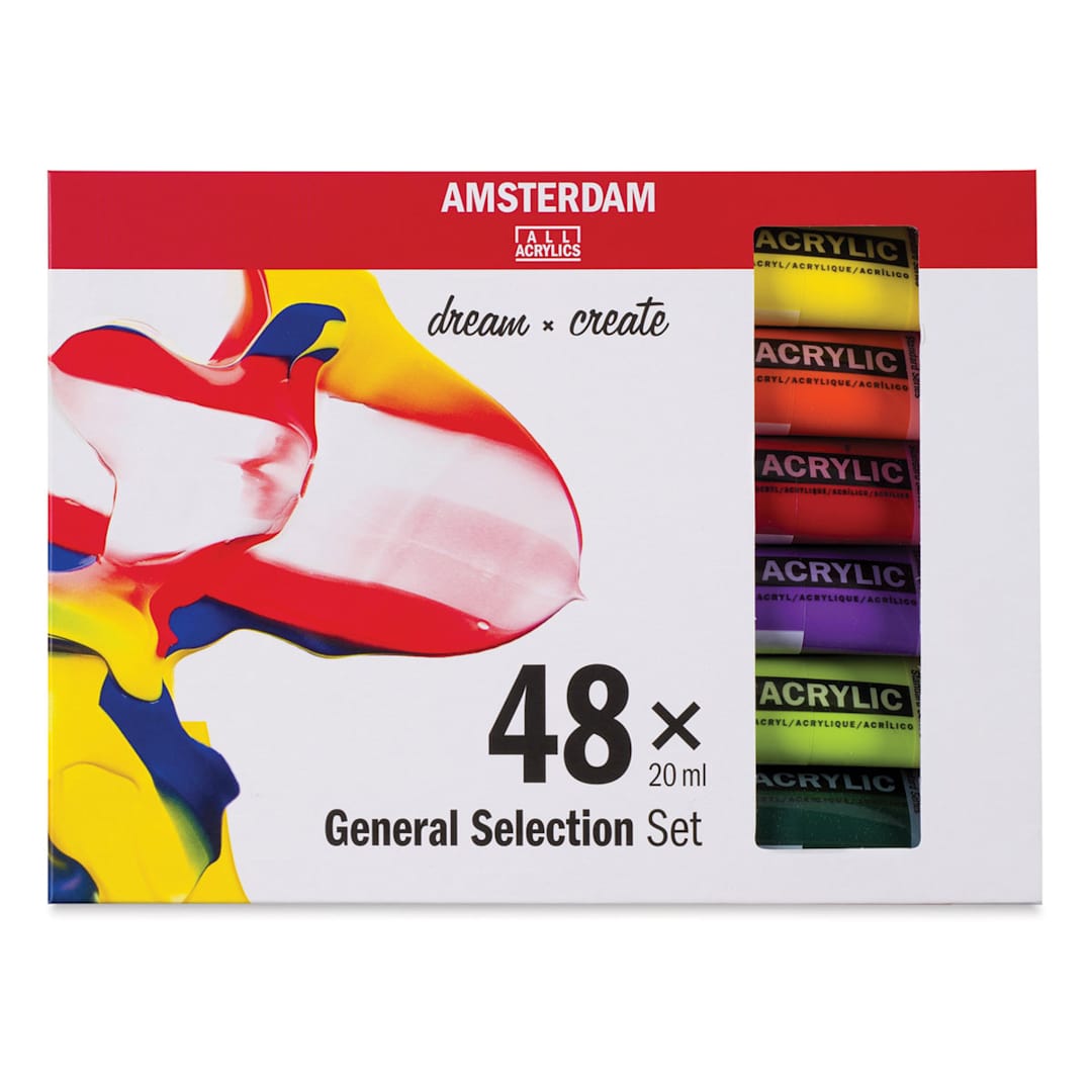 Open in modal - Amsterdam Standard Series Acrylics - General Selection, Set of 48, 20 ml Tubes (In packaging)