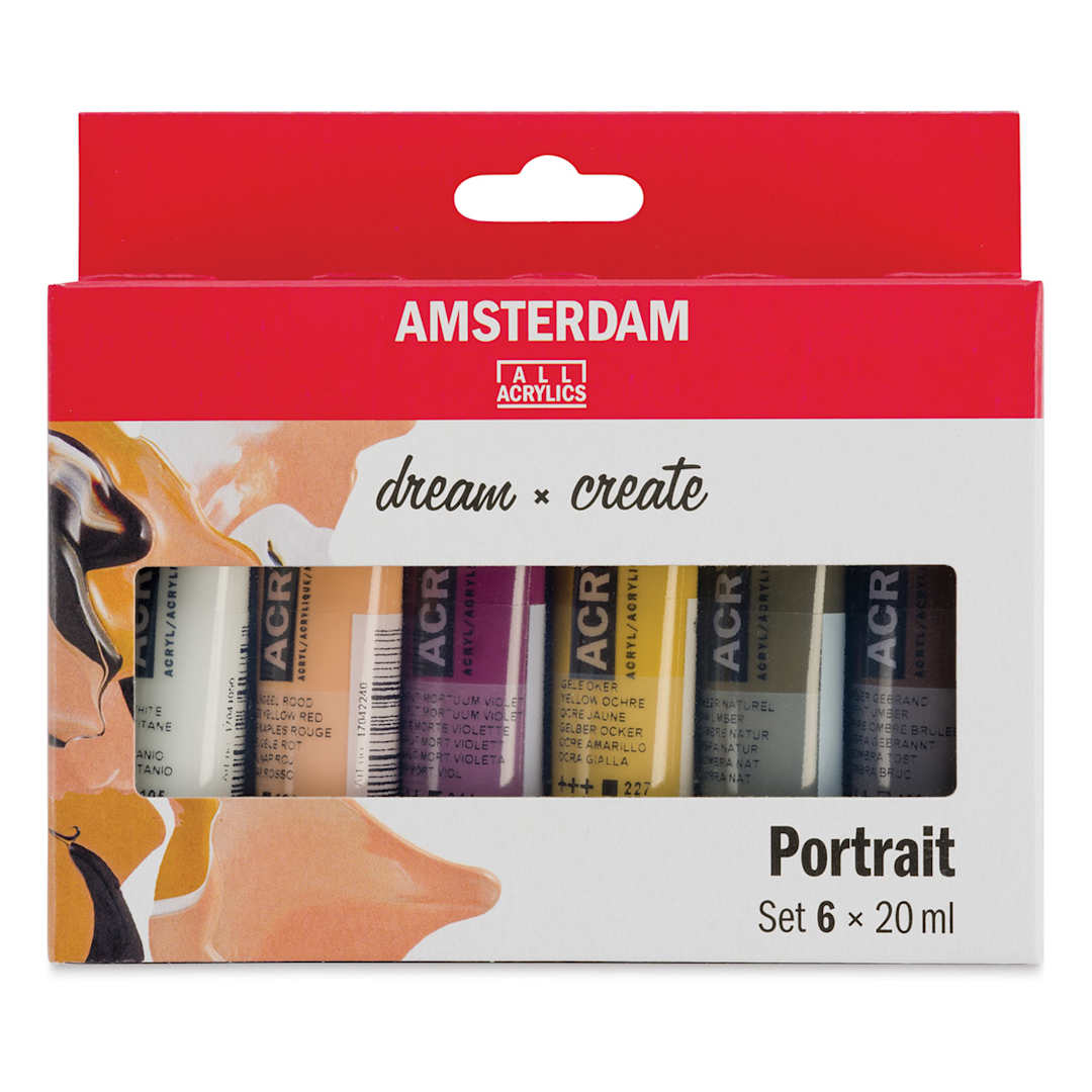 Open in modal - Amsterdam Standard Series Acrylics - Set of 6, Portrait Colors, 20 ml, Tubes (In packaging)