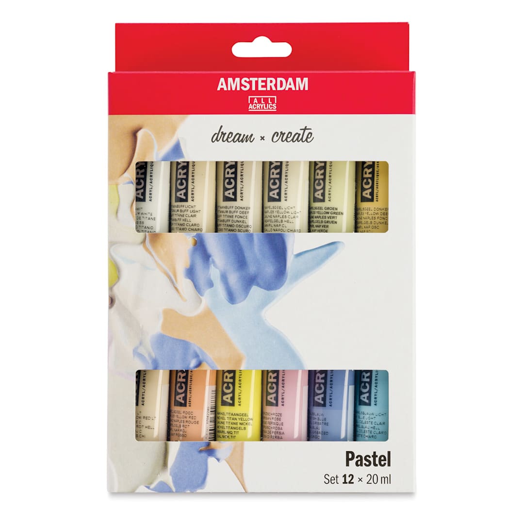 Open in modal - Amsterdam Standard Series Acrylics - Set of 12, Pastel Colors, 20 ml, Tubes (In packaging)