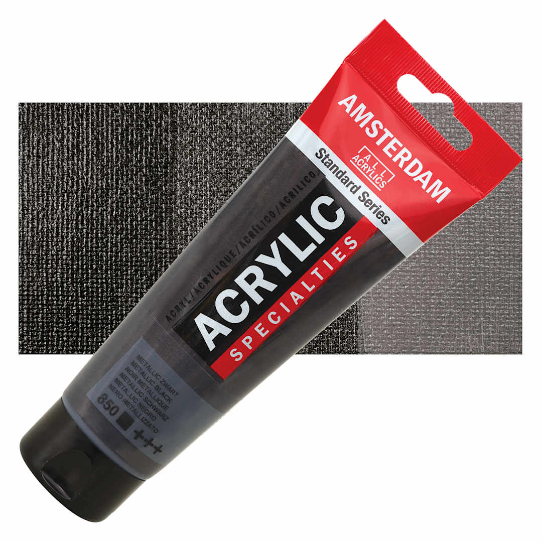 Open in modal - Amsterdam Standard Series Acrylic - Metallic Black, 120 ml tube with swatch