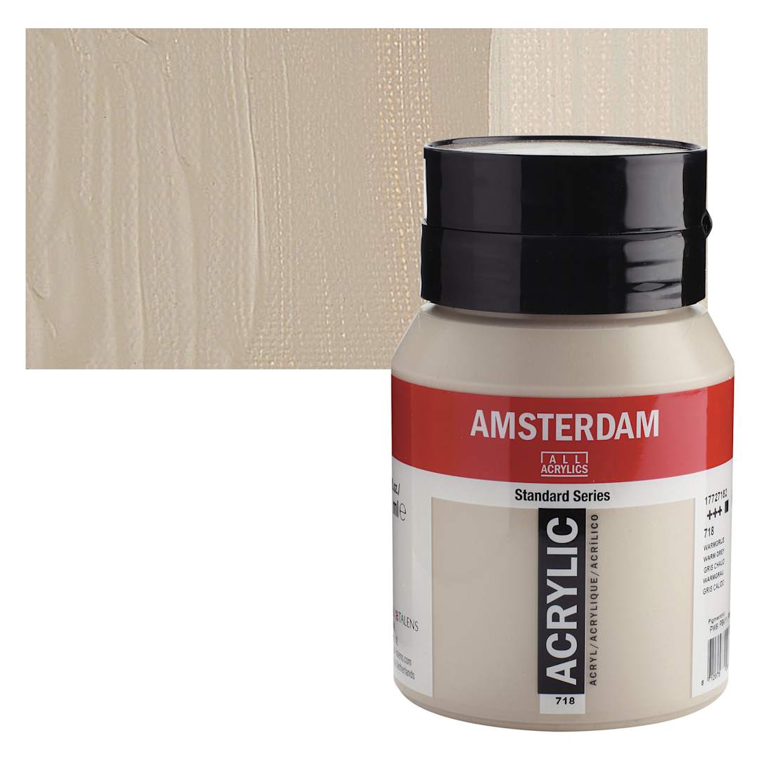 Open in modal - Amsterdam Standard Series Acrylic - Warm Gray, 500 ml bottle and swatch