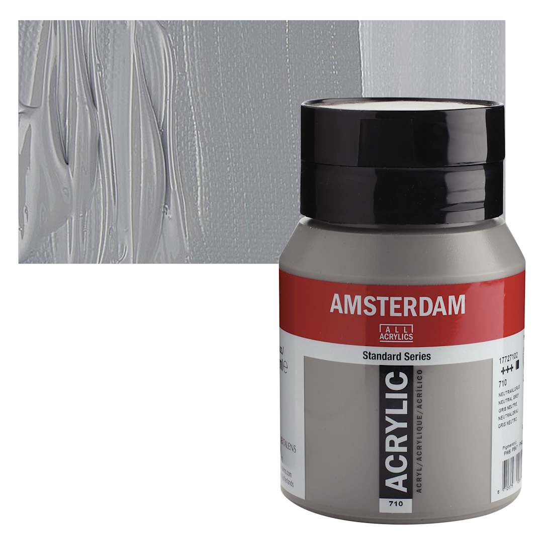 Open in modal - Amsterdam Standard Series Acrylic - Neutral Gray, 500 ml bottle and swatch