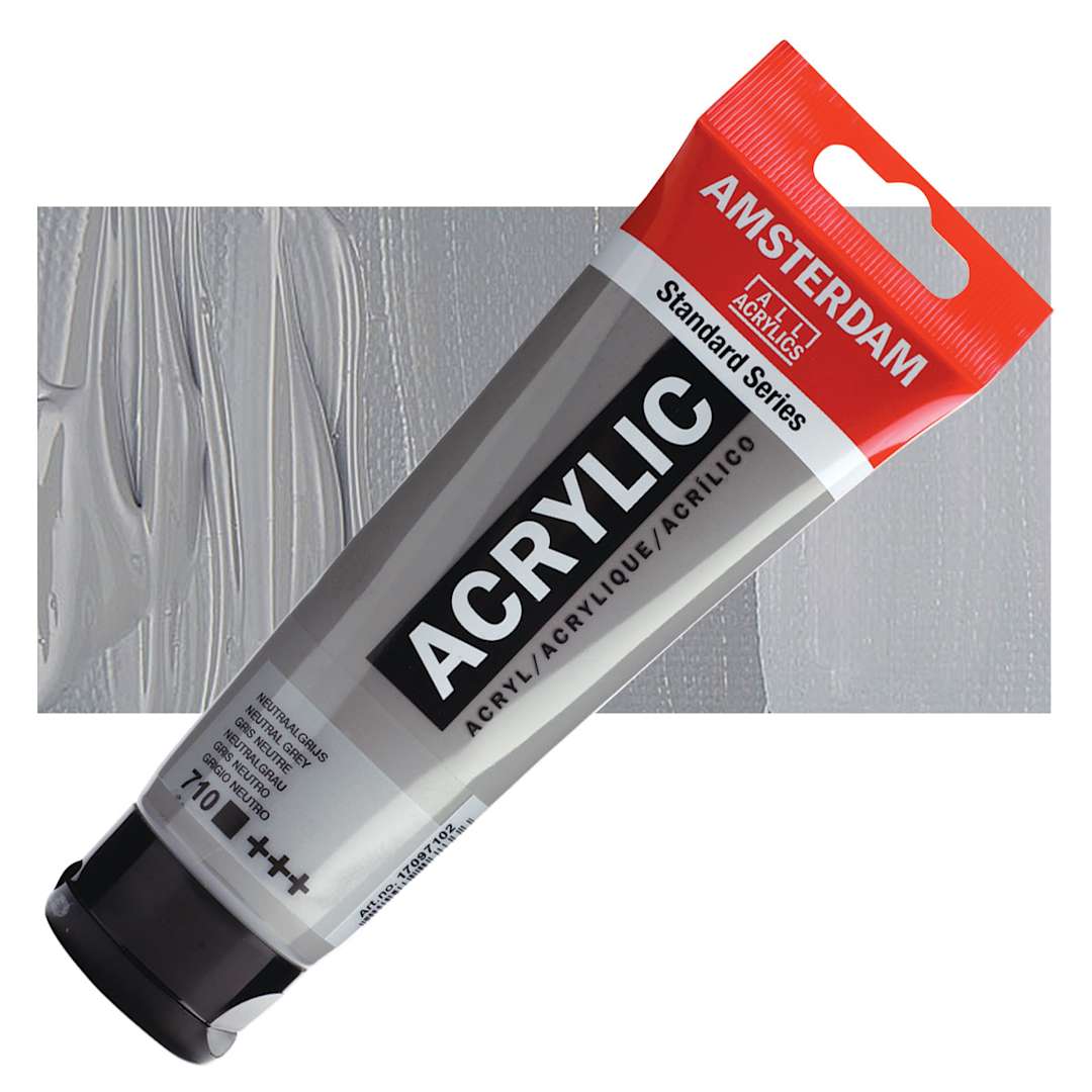 Open in modal - Amsterdam Standard Series Acrylic Paint - Neutral Gray, 120 ml and swatch