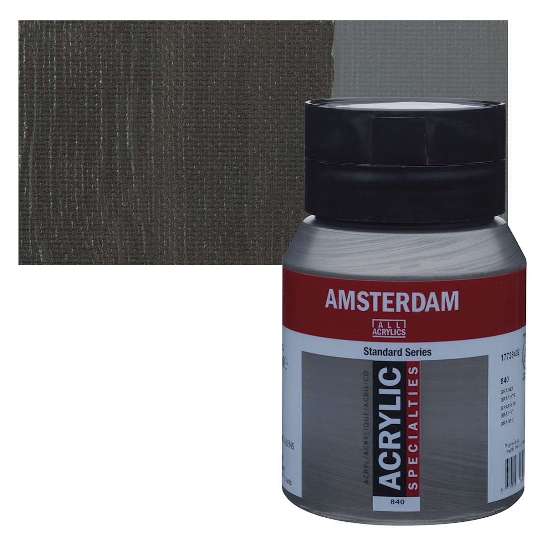Open in modal - Amsterdam Standard Series Acrylic - Graphite, 500 ml bottle and swatch