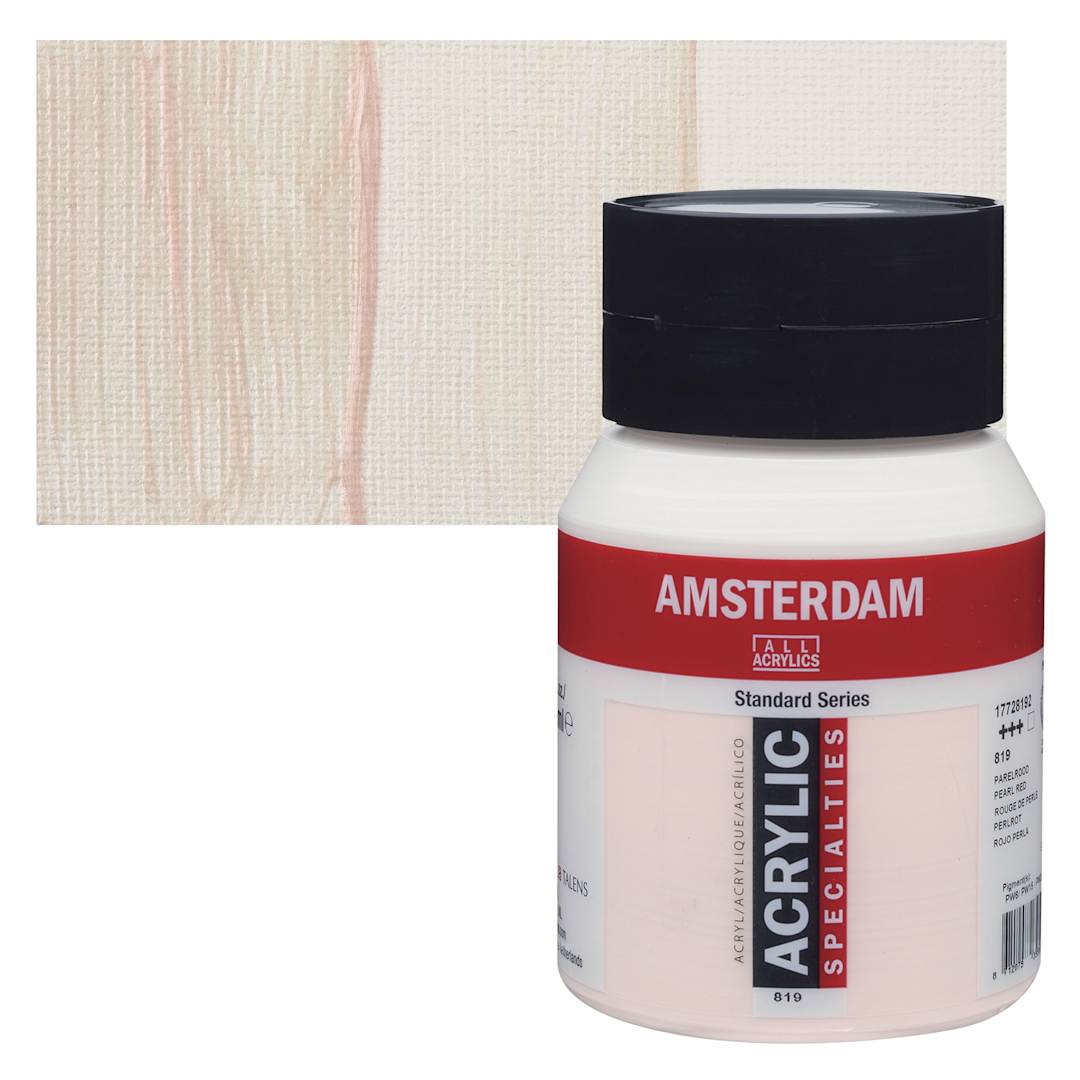 Open in modal - Amsterdam Standard Series Acrylic - Pearl Red, 500 ml bottle and swatch