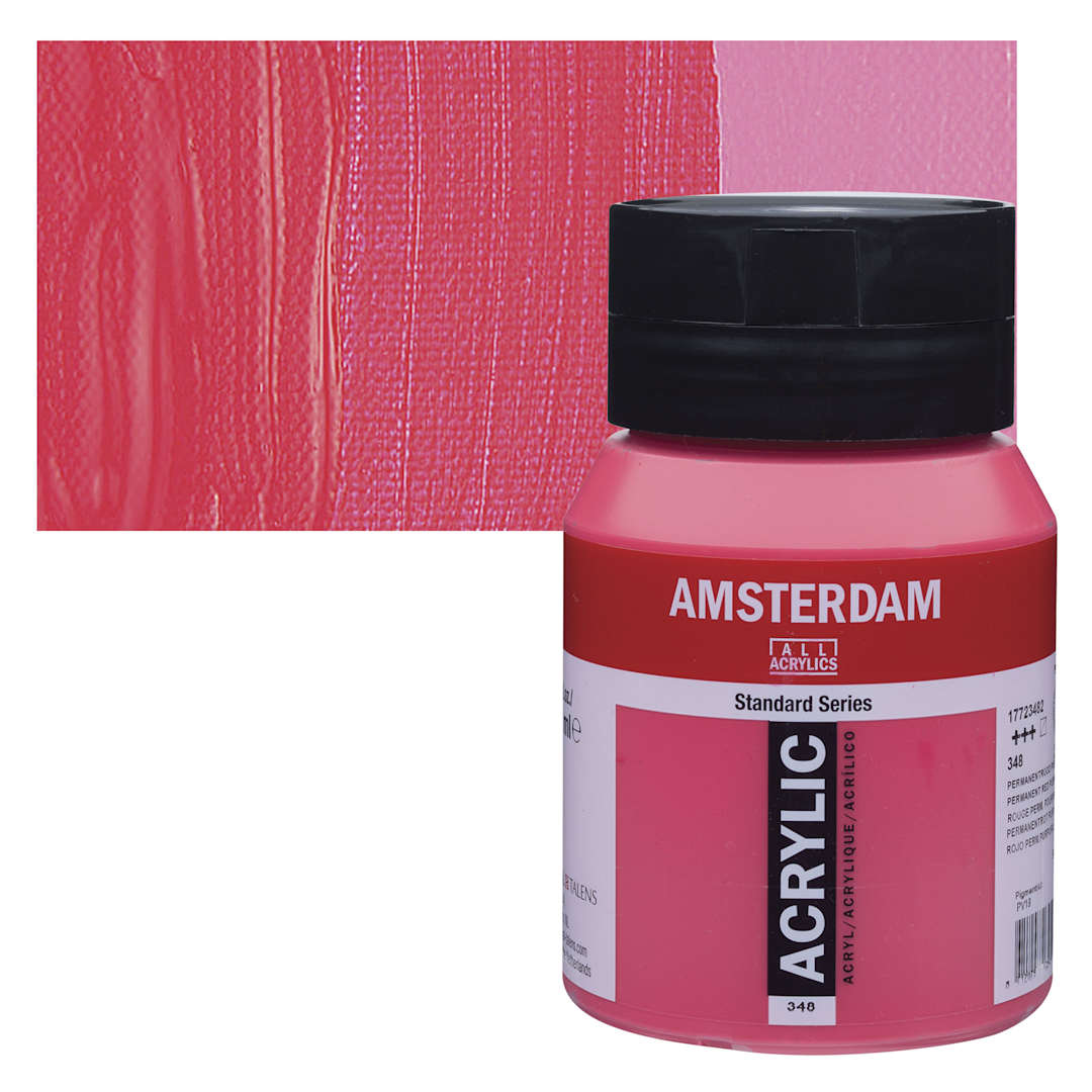 Open in modal - Amsterdam Standard Series Acrylic - Permanent Red Purple, 500 ml bottle and swatch
