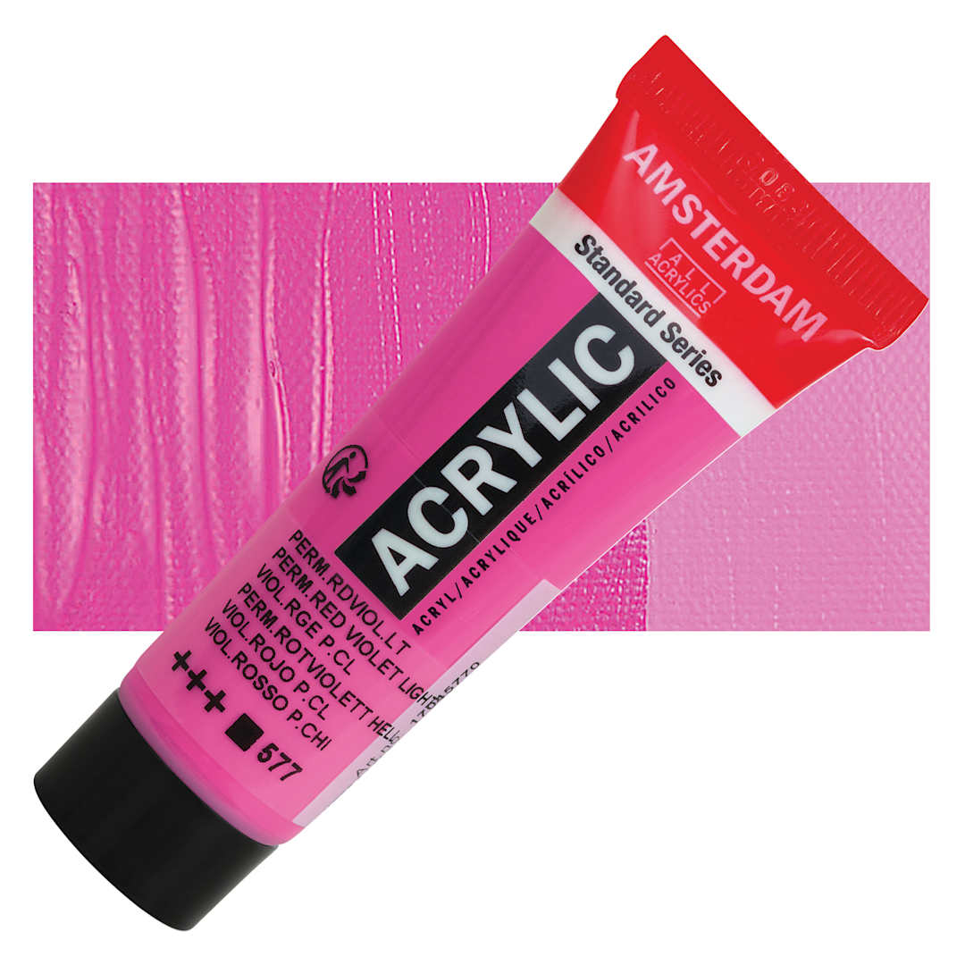 Open in modal - Amsterdam Standard Series Acrylic - Permanent Red Violet Light, 20 ml Tube and swatch
