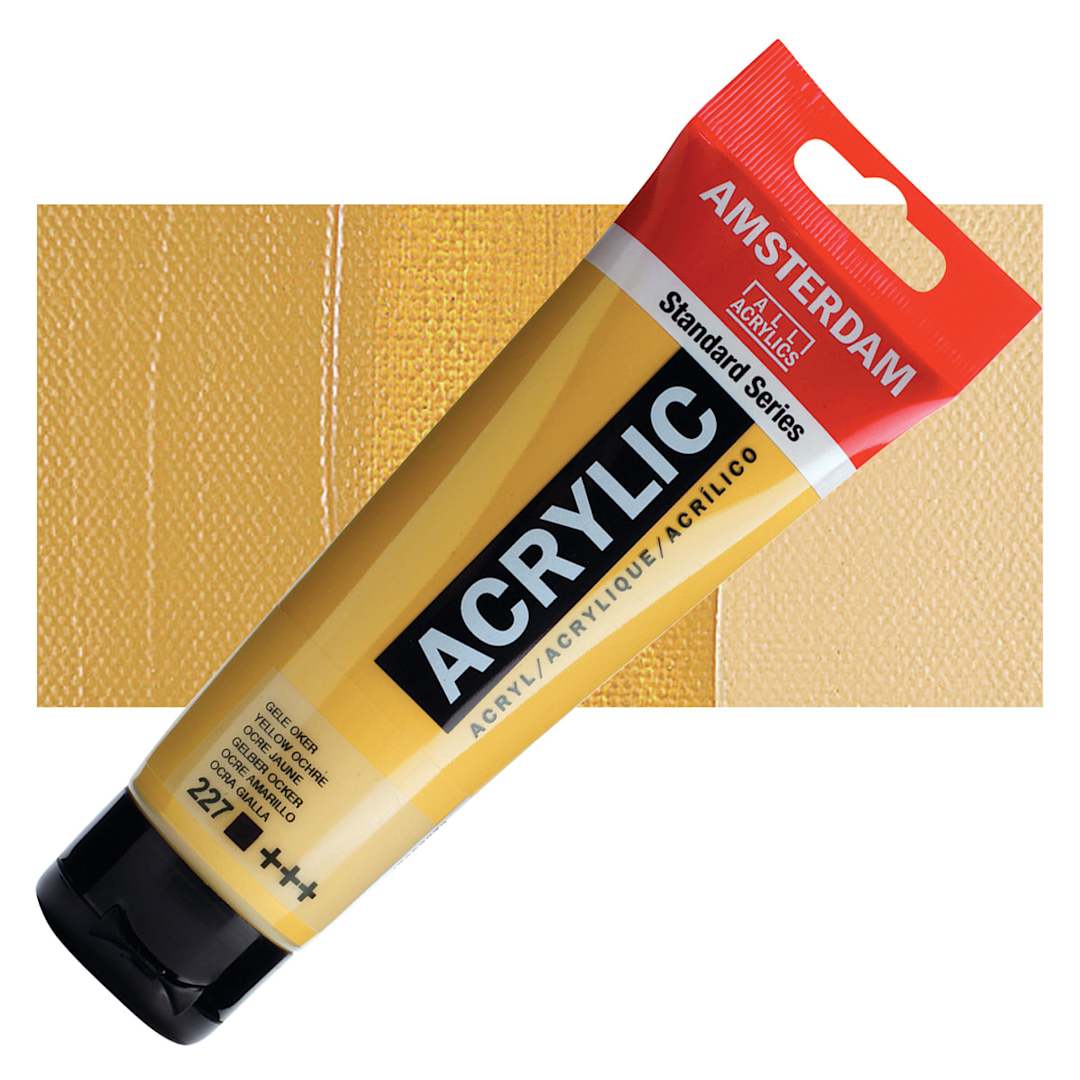 Open in modal - Amsterdam Standard Series Acrylic Paint - Yellow Ochre, 120 ml Tube and swatch