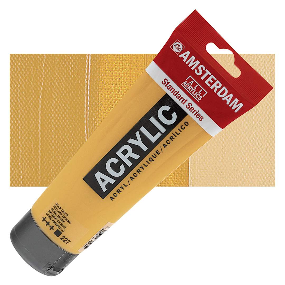Open in modal - Amsterdam Standard Series Acrylic Paint - Yellow Ochre, 250 ml Tube and swatch