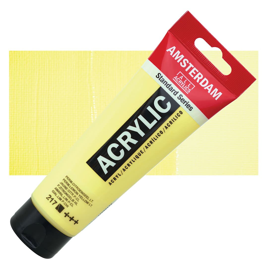Open in modal - Amsterdam Standard Series Acrylic - Permanent Lemon Yellow Light, 120 ml tube with swatch
