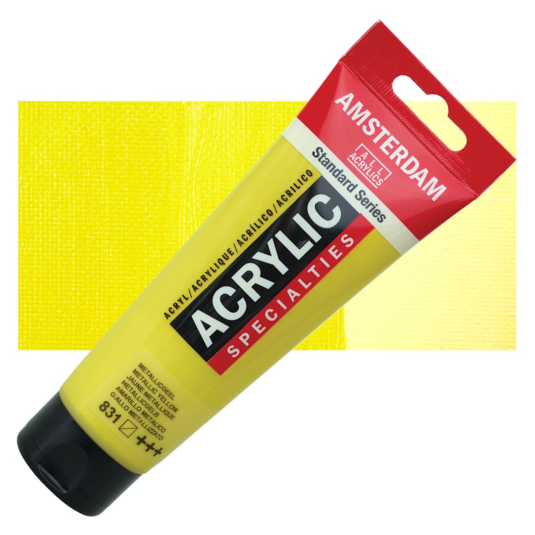 Open in modal - Amsterdam Standard Series Acrylic - Metallic Yellow, 120 ml tube with swatch