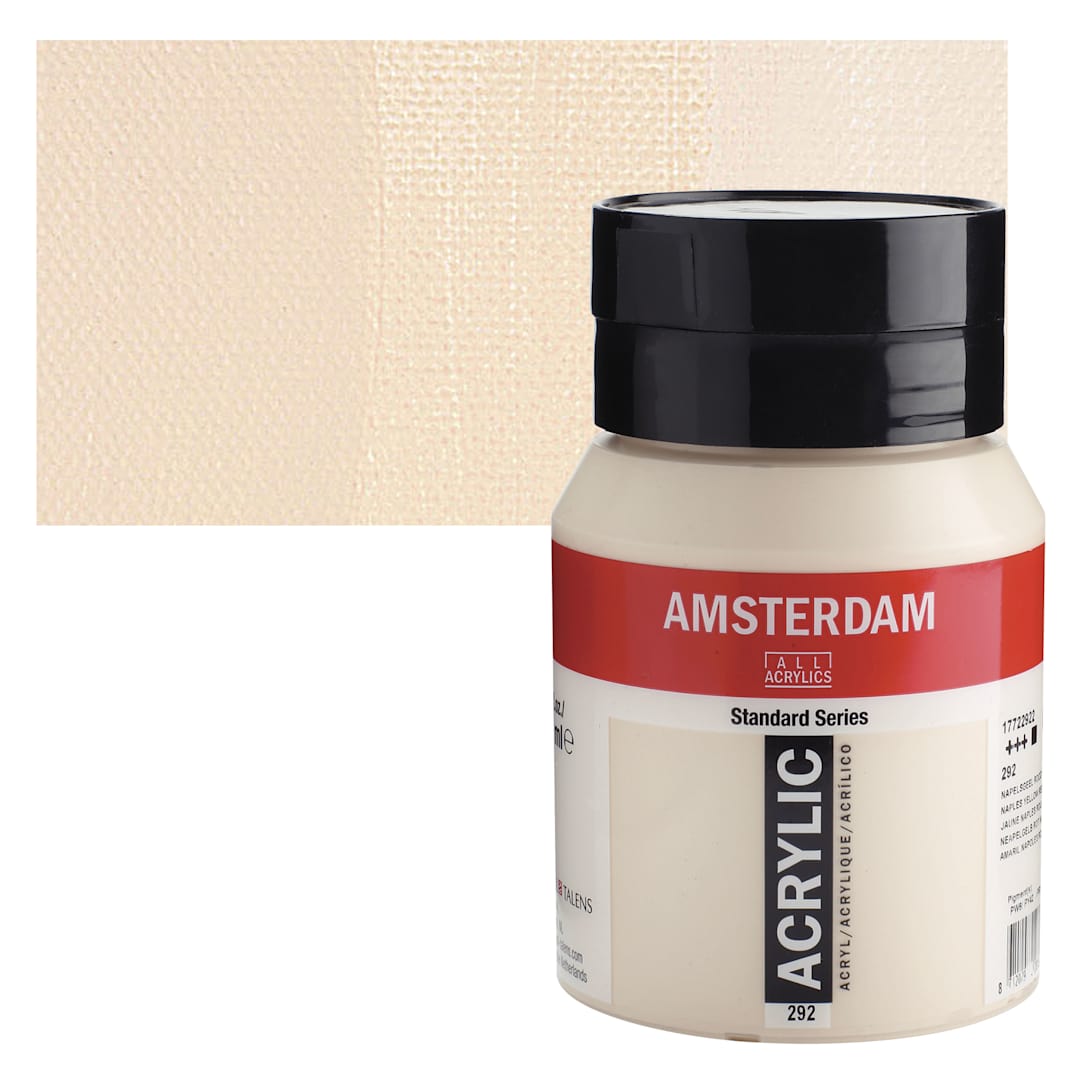 Open in modal - Amsterdam Standard Series Acrylic - Naples Yellow Red Light, 500 ml bottle and swatch