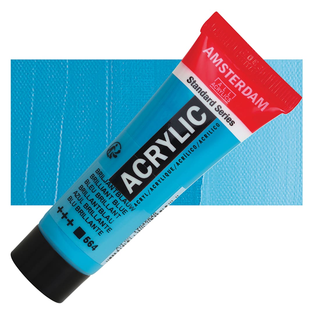 Open in modal - Amsterdam Standard Series Acrylic - Brilliant Blue, 20 ml Tube and swatch