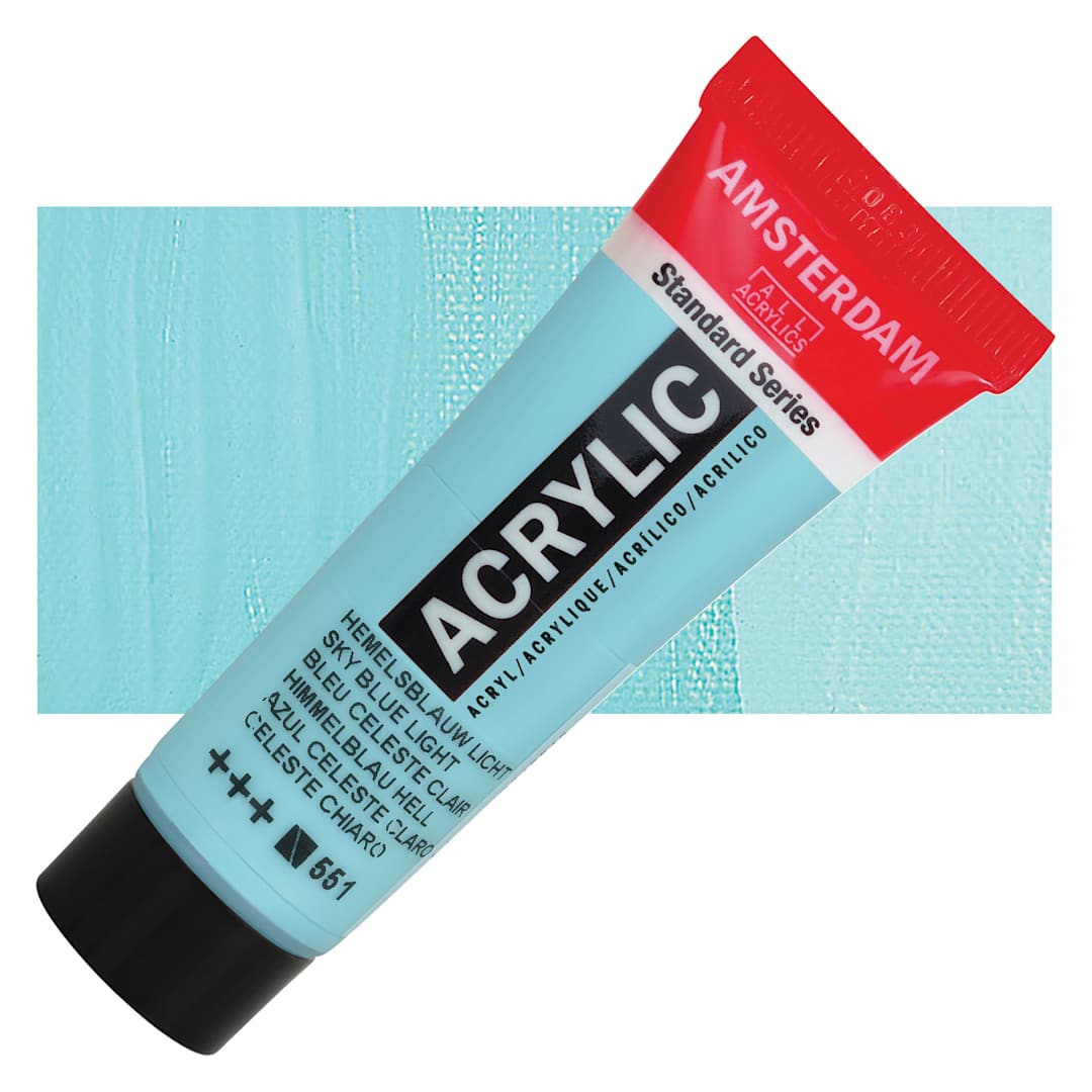 Open in modal - Amsterdam Standard Series Acrylic - Sky Blue Light, 20 ml Tube and swatch