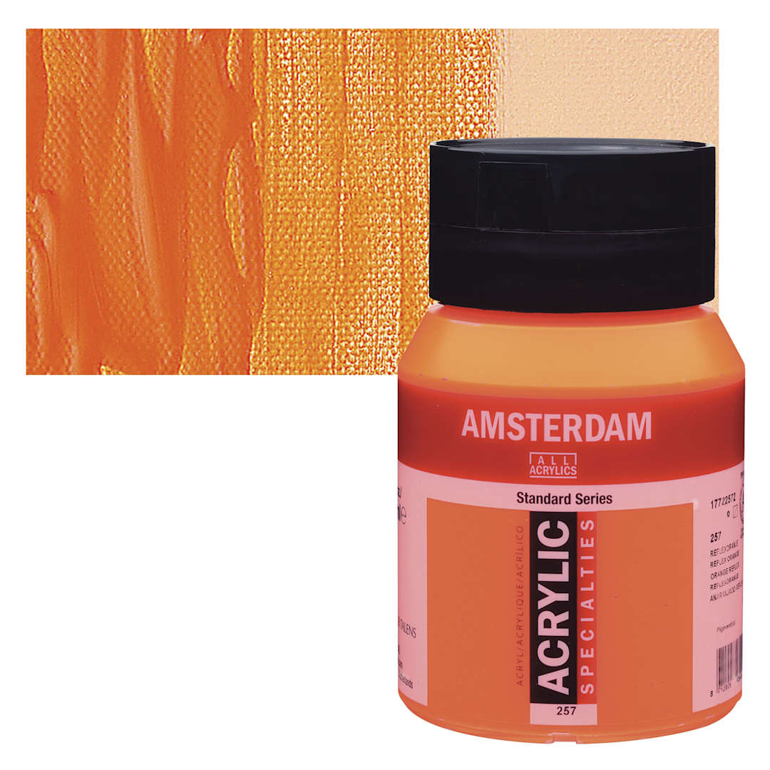 Open in modal - Amsterdam Standard Series Acrylic - Reflex Orange, 500 ml bottle and swatch