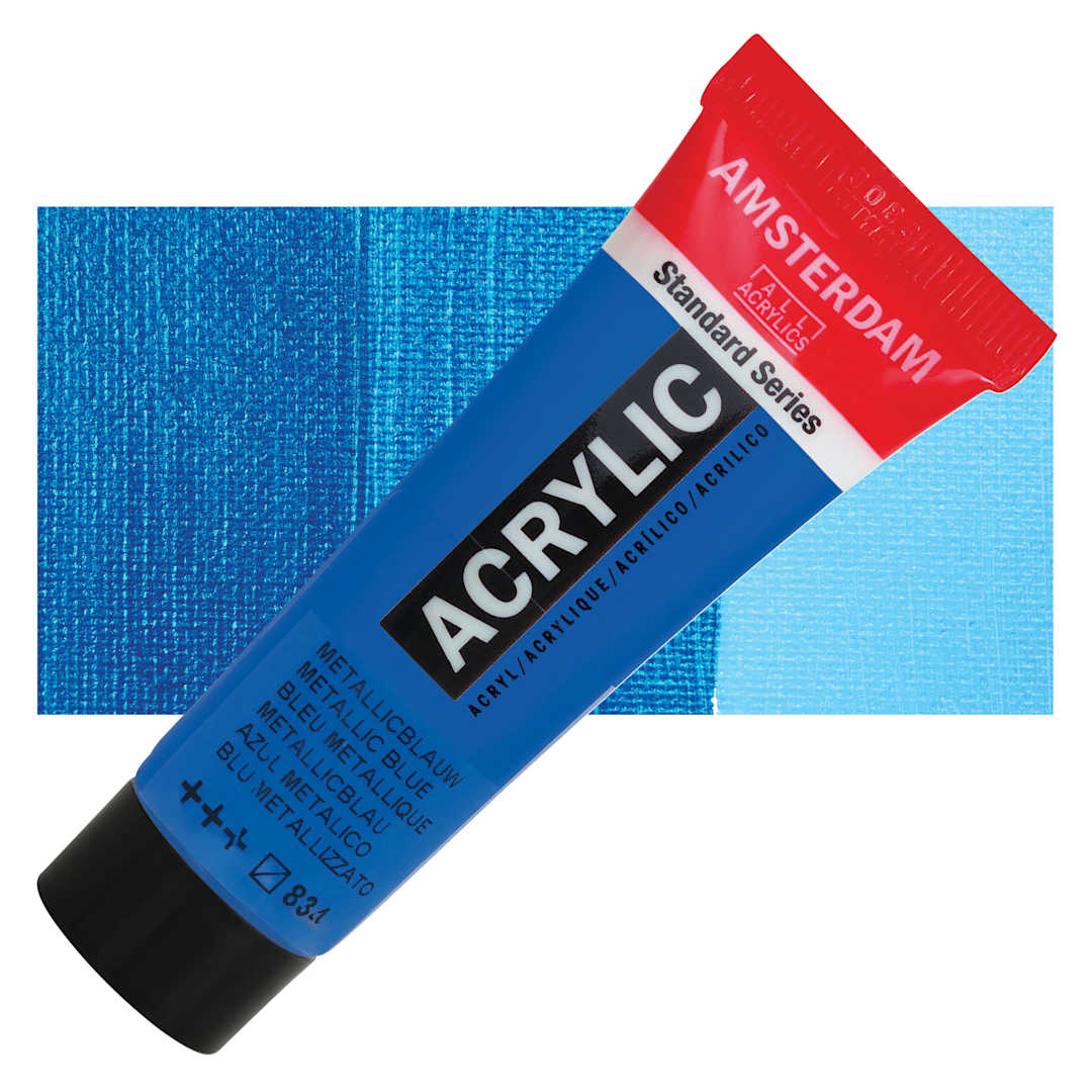 Open in modal - Amsterdam Standard Series Acrylic - Metallic Blue, 20 ml Tube and swatch