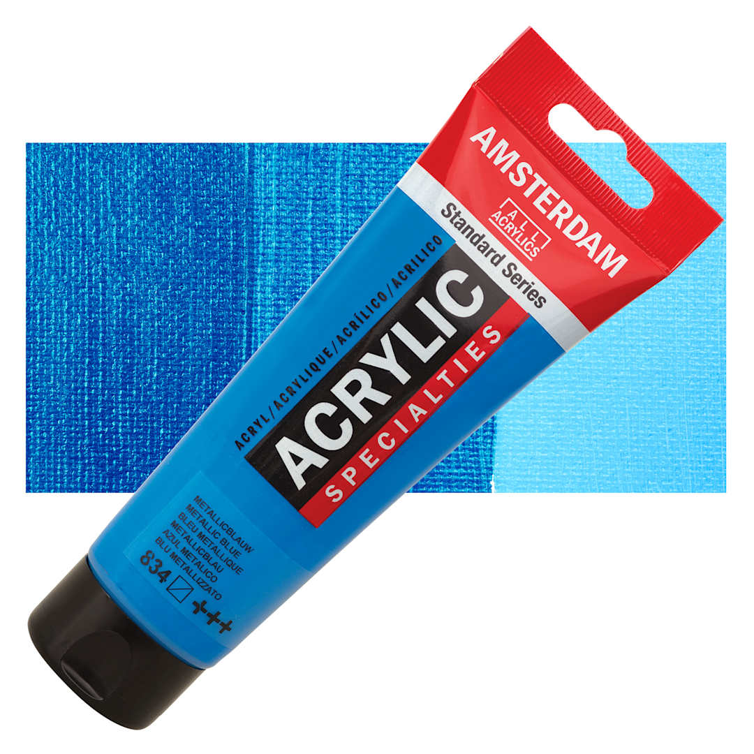 Open in modal - Amsterdam Standard Series Acrylic - Metallic Blue, 120 ml tube with swatch