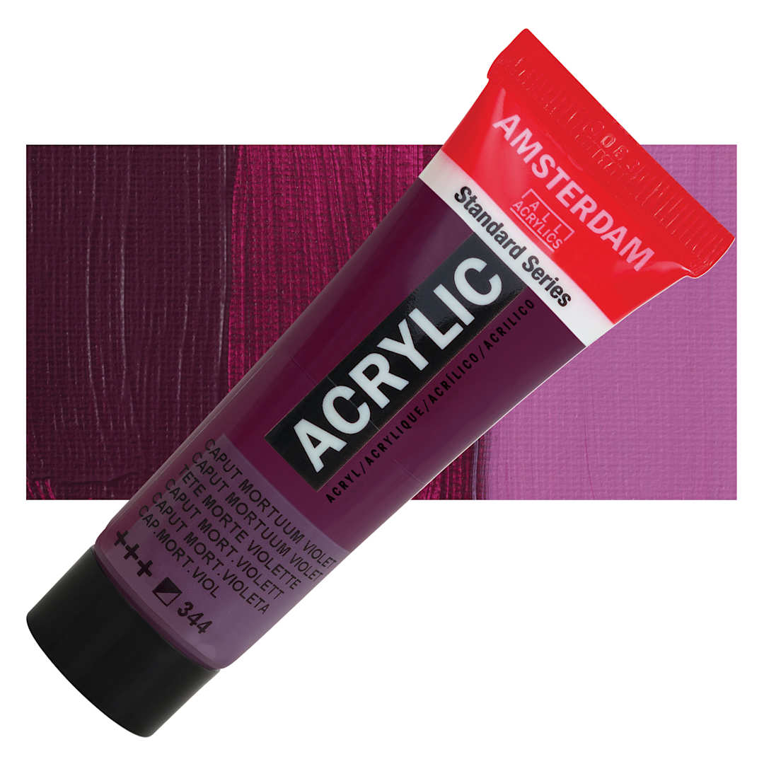 Open in modal - Amsterdam Standard Series Acrylic - Caput Mortuum Violet, 20 ml Tube and swatch