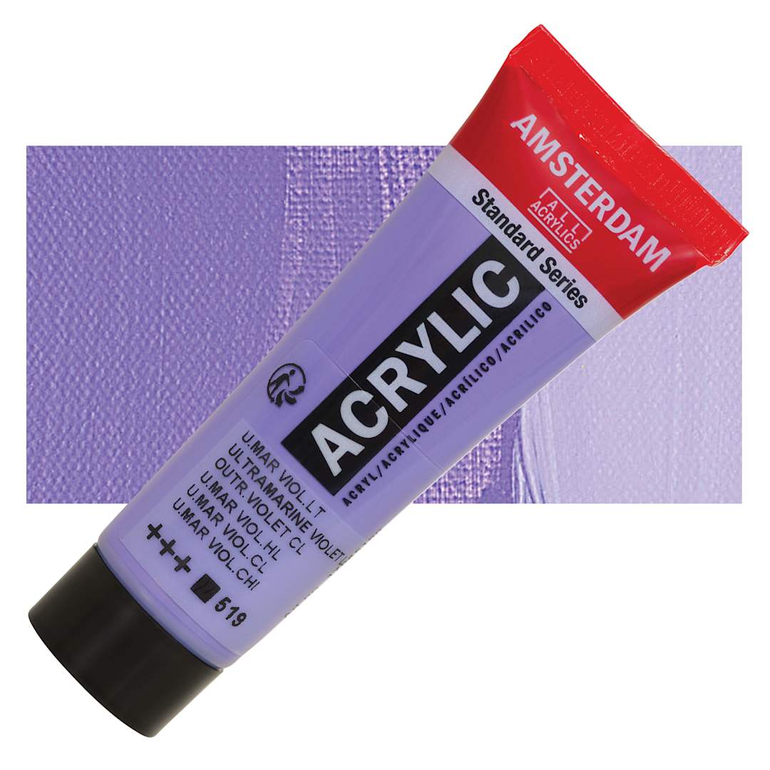 Open in modal - Amsterdam Standard Series Acrylic - Ultramarine Violet Light, 20 ml Tube and swatch