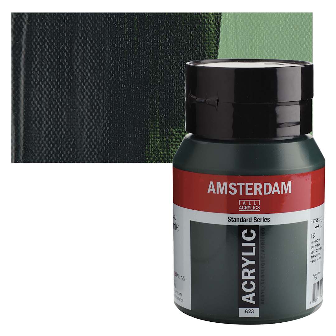Open in modal - Amsterdam Standard Series Acrylic - Sap Green, 500 ml bottle and swatch