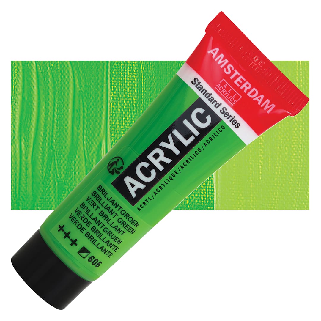 Open in modal - Amsterdam Standard Series Acrylic - Brilliant Green, 20 ml Tube and swatch