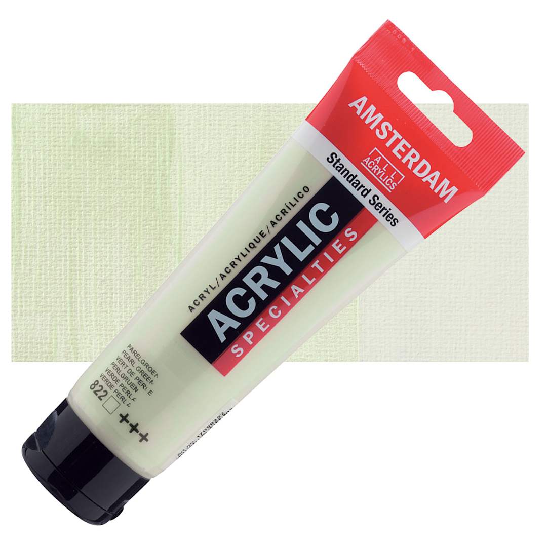 Open in modal - Amsterdam Standard Series Acrylic Paint - Pearl Green, 120 ml tube and swatch