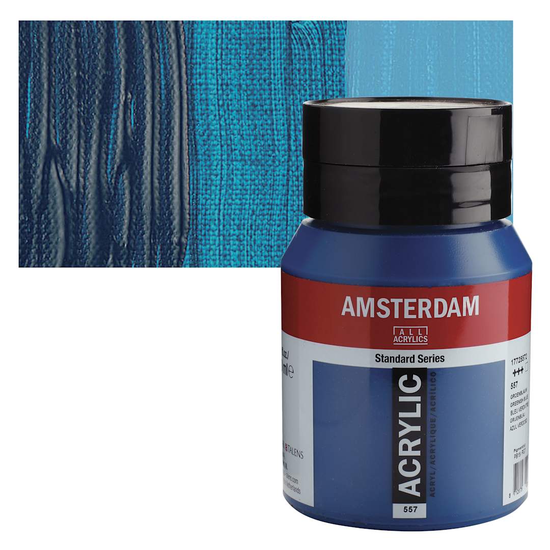 Open in modal - Amsterdam Standard Series Acrylic - Greenish Blue, 500 ml bottle and swatch