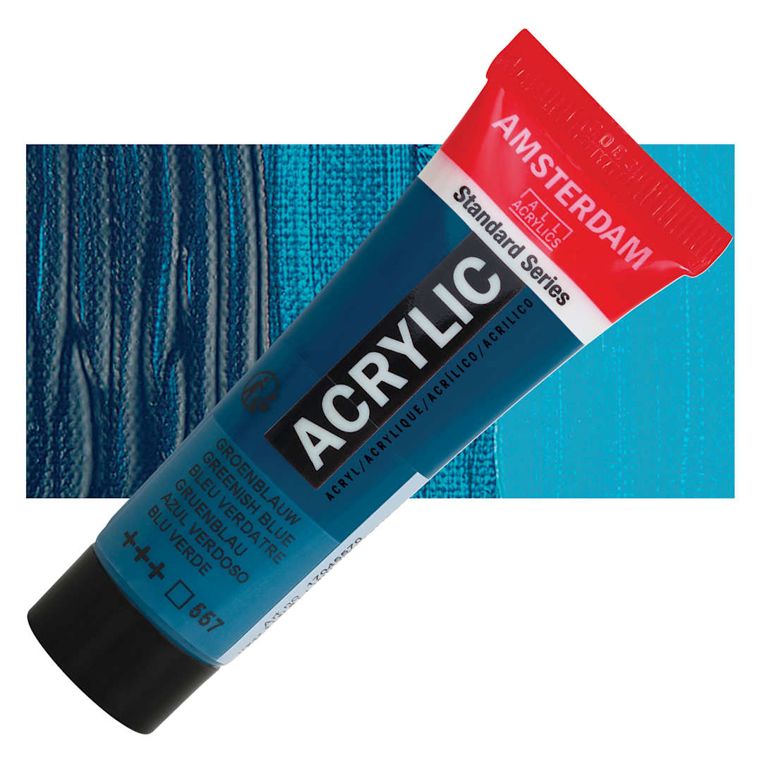 Open in modal - Amsterdam Standard Series Acrylic - Greenish Blue, 20 ml Tube and swatch