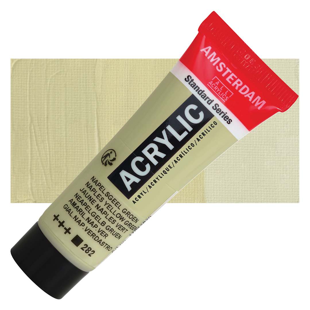 Open in modal - Amsterdam Standard Series Acrylic - Naples Yellow Green, 20 ml Tube and swatch