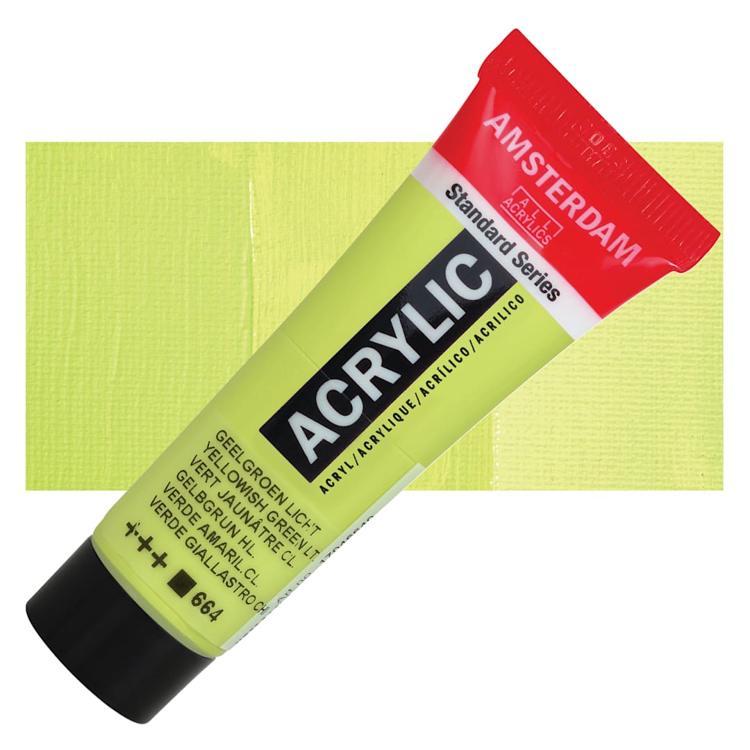 Open in modal - Amsterdam Standard Series Acrylic - Yellowish Green Light, 20 ml Tube and swatch