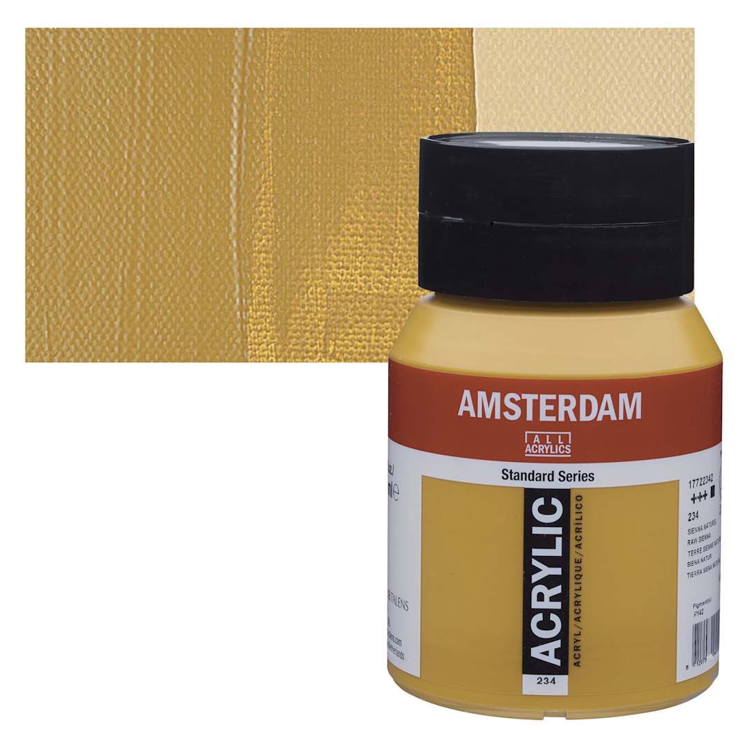 Open in modal - Amsterdam Standard Series Acrylic - Raw Sienna, 500 ml bottle and swatch