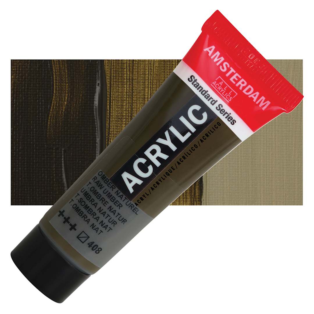 Open in modal - Amsterdam Standard Series Acrylic - Raw Umber, 20 ml Tube and swatch