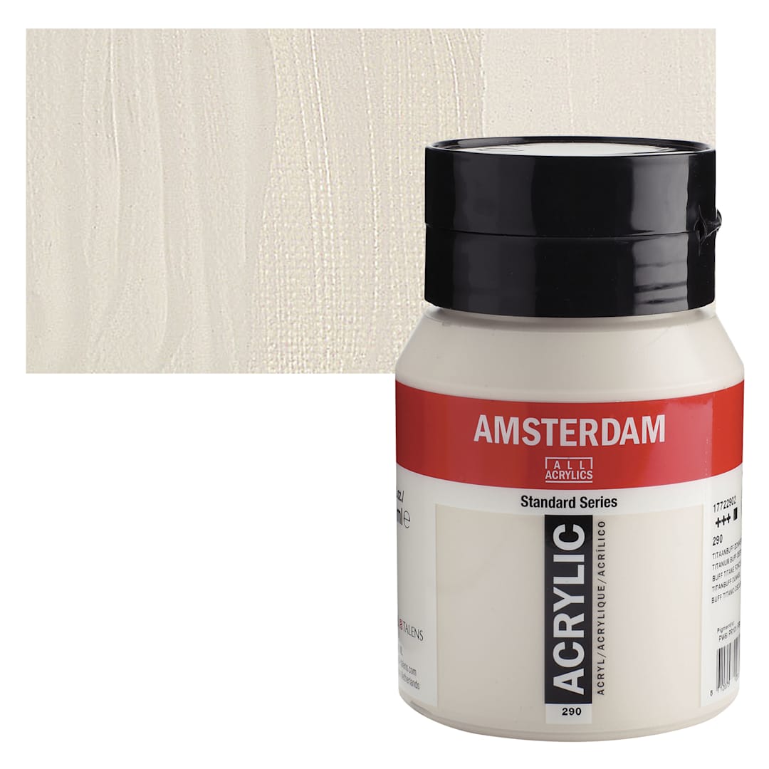 Open in modal - Amsterdam Standard Series Acrylic - Titanium Buff Deep, 500 ml bottle and swatch