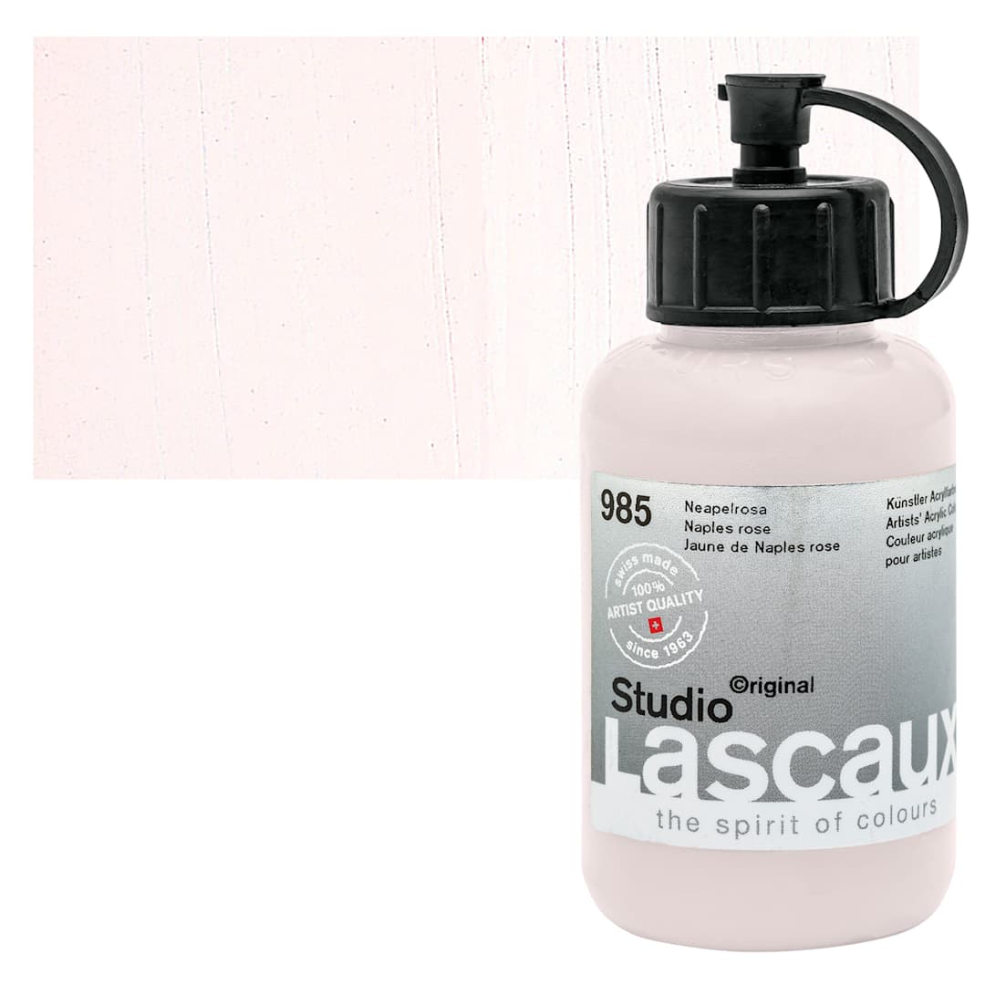 Open in modal - Lascaux Studio Acrylic - Naples Rose, 85 ml bottle and swatch
