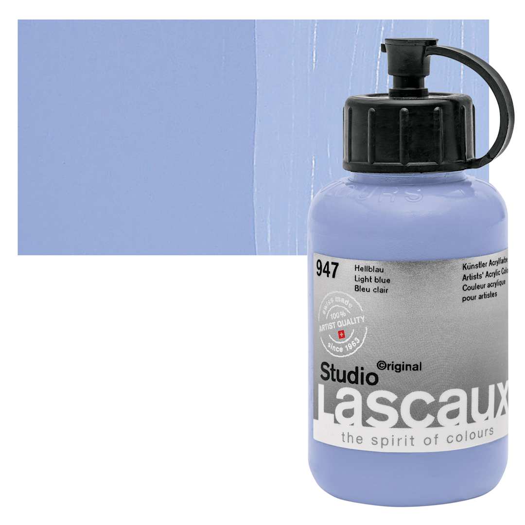 Open in modal - Lascaux Studio Acrylic - Light Blue, 85 ml bottle and swatch