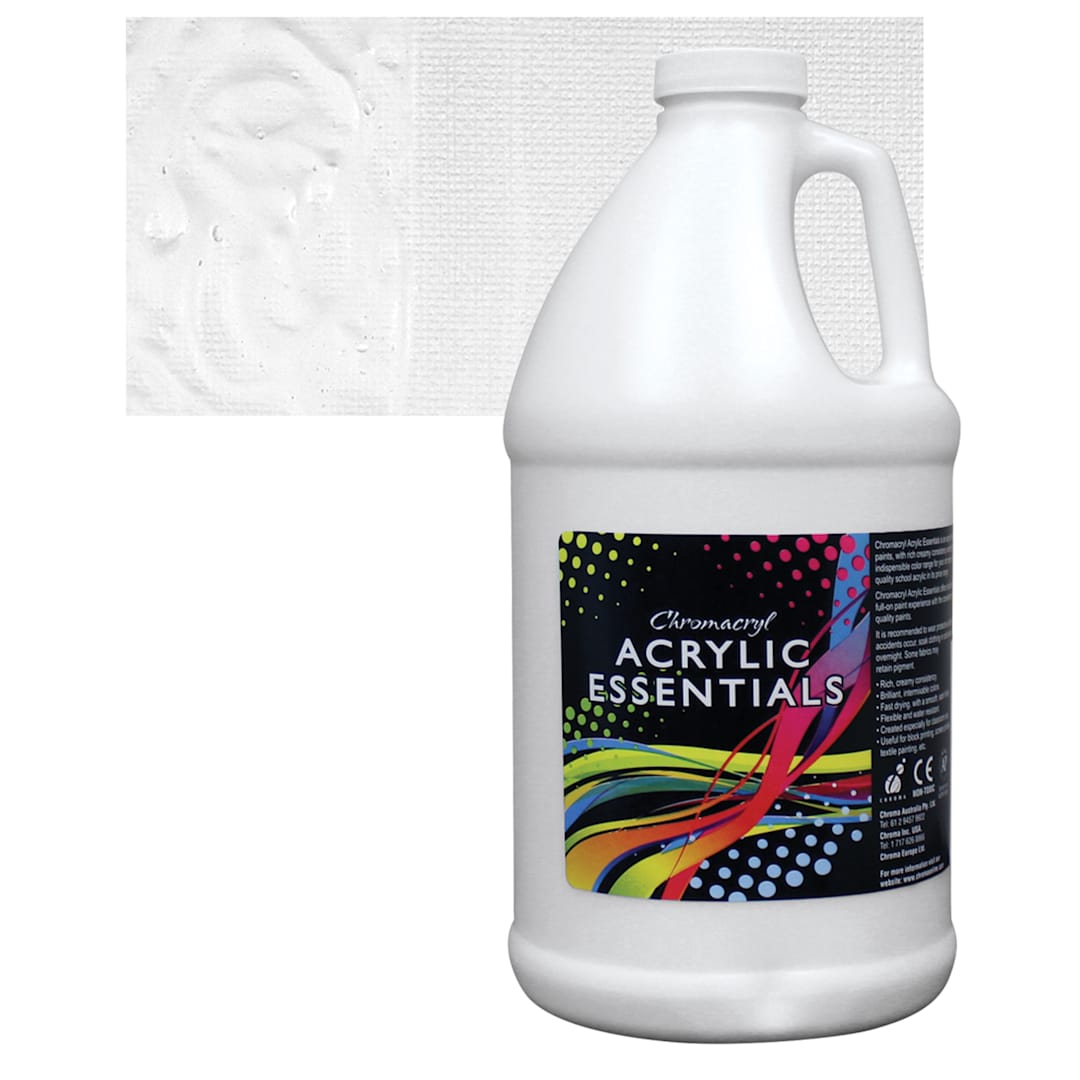 Open in modal - Chromacryl Acrylic Essentials - Block Out White, Half Gallon and swatch