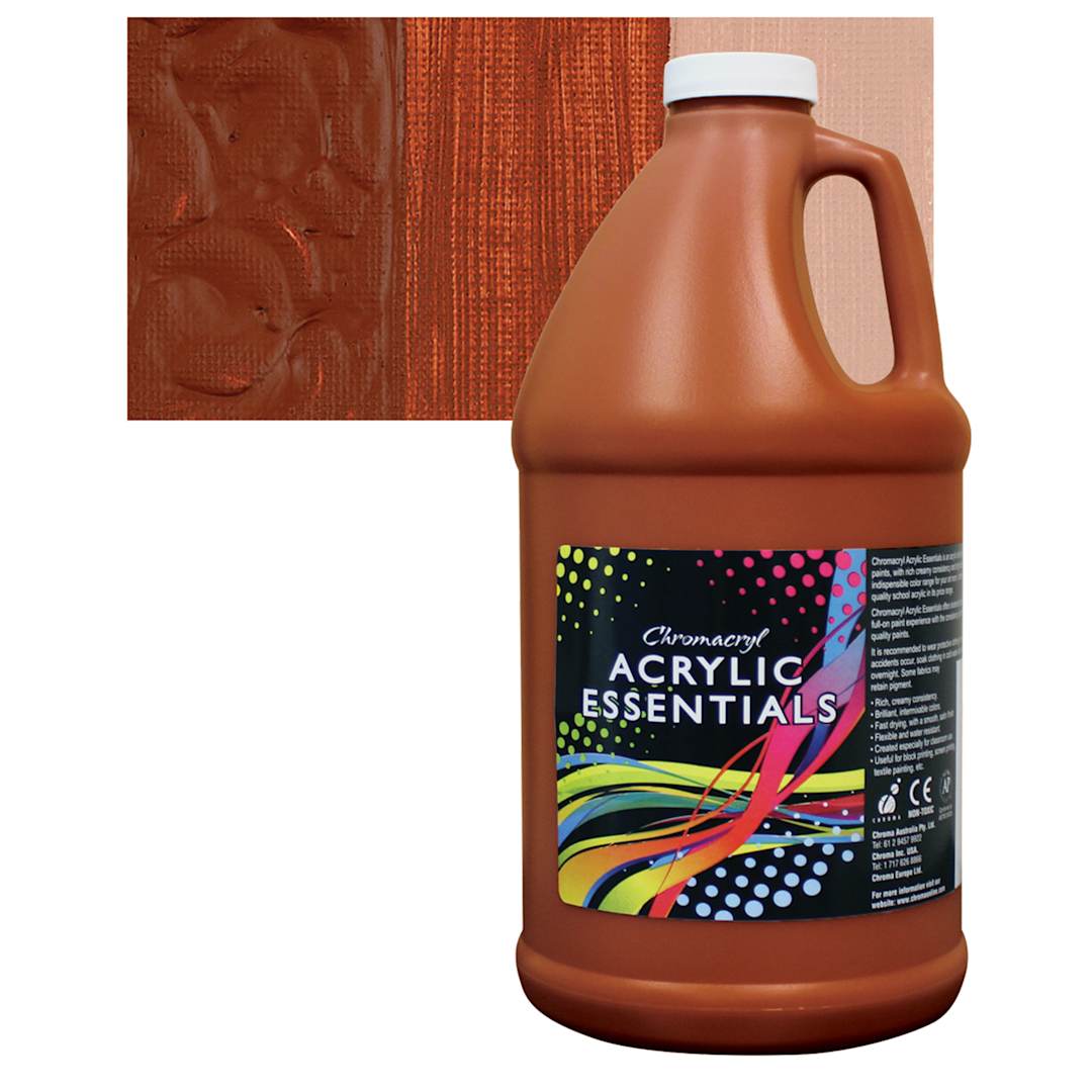 Open in modal - Chromacryl Acrylic Essentials - Burnt Sienna, 1/2 Gallon and swatch