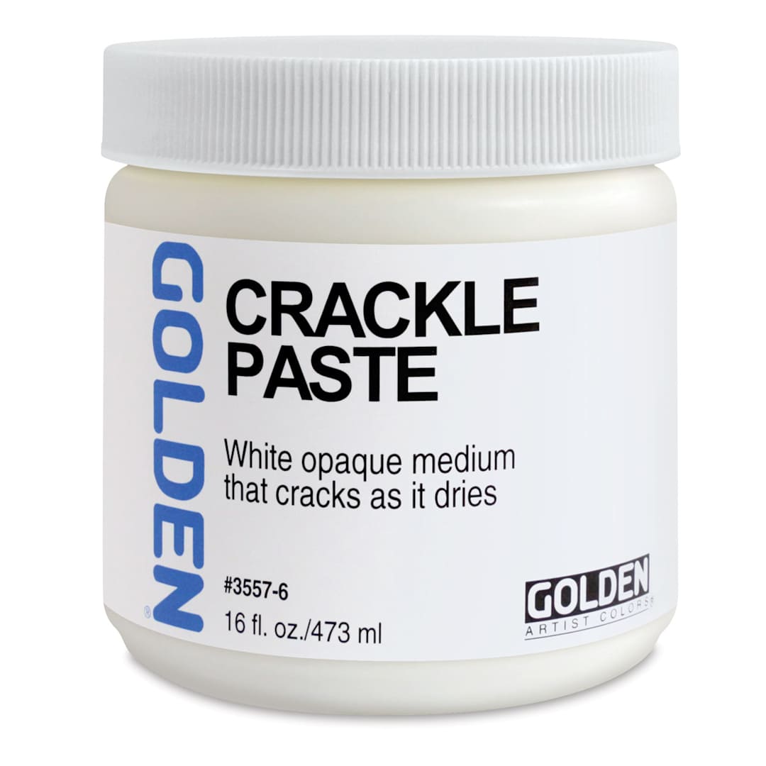 Open in modal - Golden Crackle Paste - Front of 16 oz Jar shown