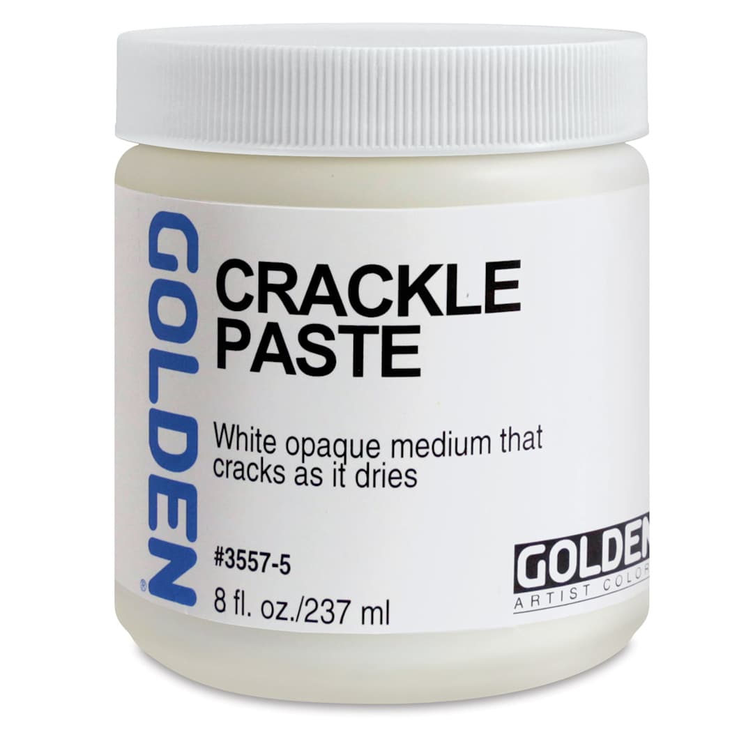 Open in modal - Golden Crackle Paste - Front of 8 oz Jar shown