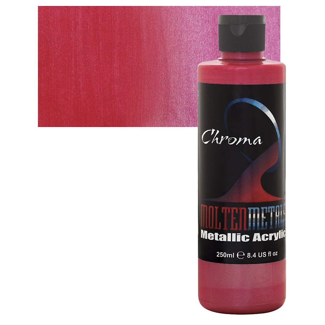 Open in modal - Chroma Molten Metals Acrylic - Ruby Red, 8.4 oz and swatch