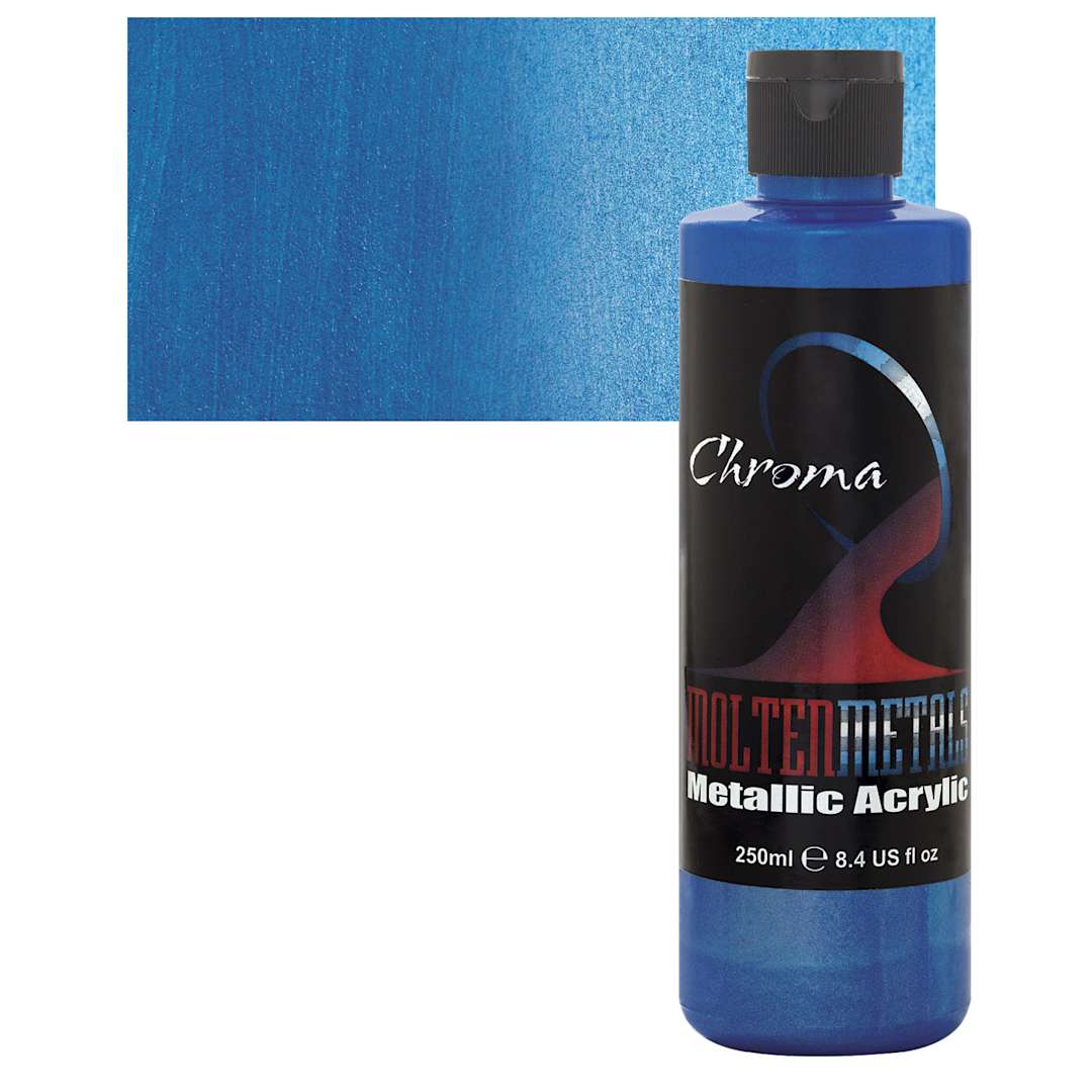 Open in modal - Chroma Molten Metals Acrylic - Regale Blue, 8.4 oz and swatch