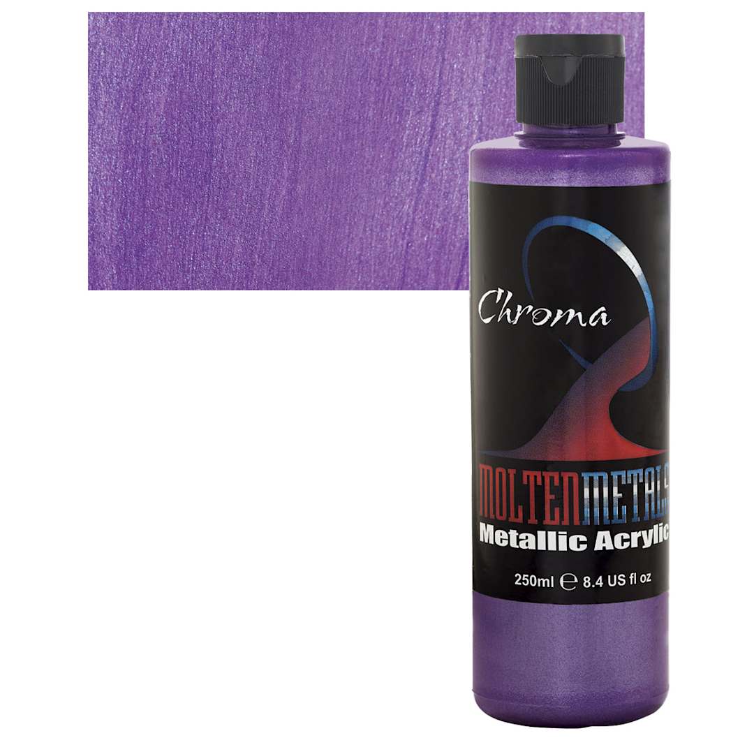 Open in modal - Chroma Molten Metals Acrylic - Plum Purple, 8.4 oz and swatch