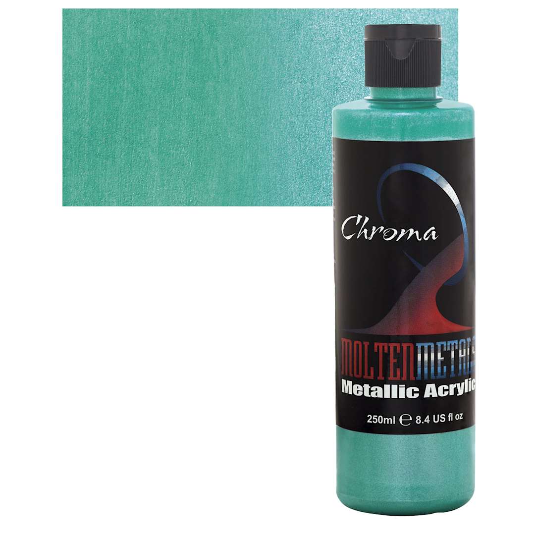 Open in modal - Chroma Molten Metals Acrylic - Emerald Green, 8.4 oz and swatch