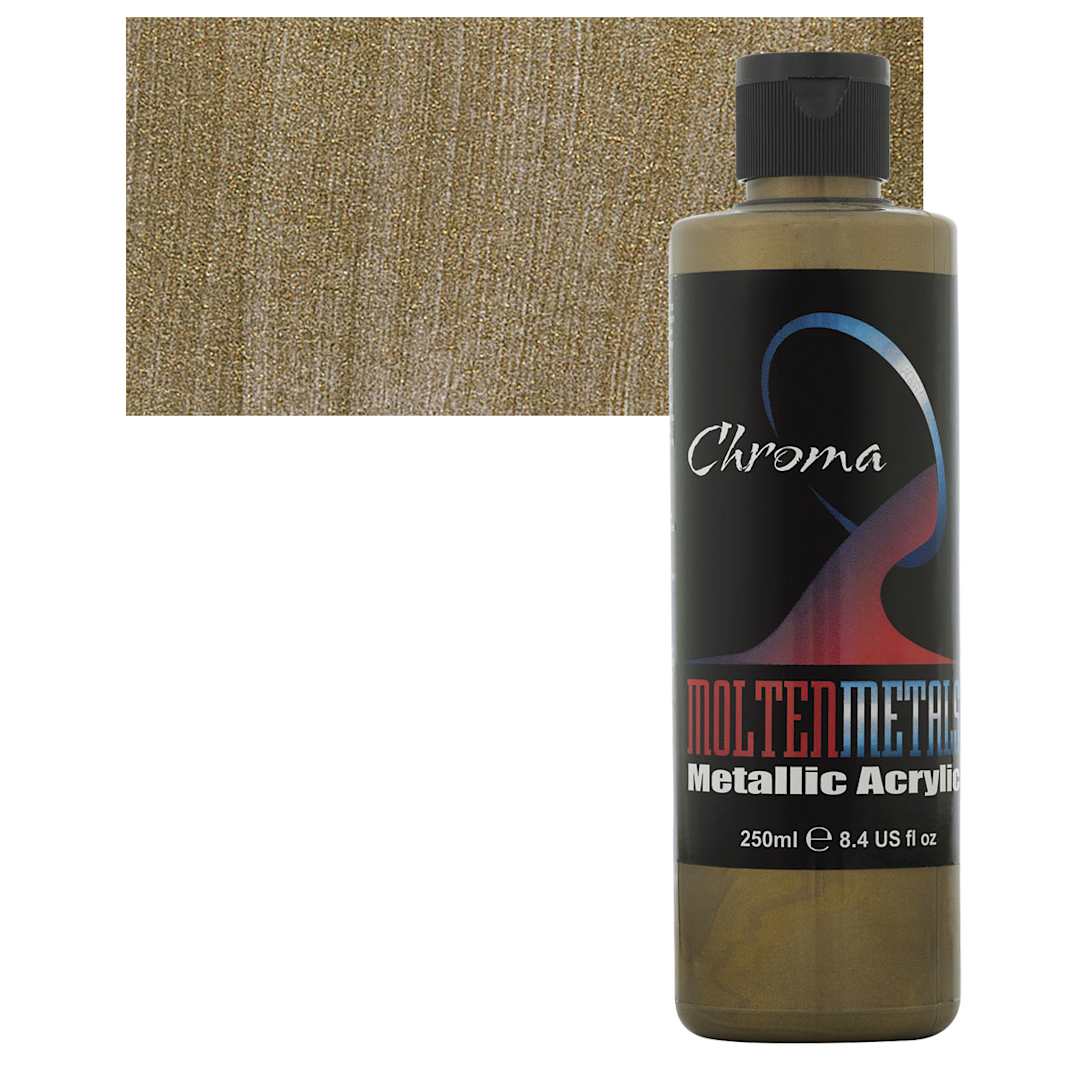 Open in modal - Chroma Molten Metals Acrylic - Aged Bronze, 8 oz bottle and swatch