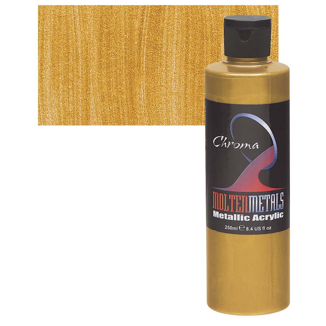 Open in modal - Chroma Molten Metals Acrylic - Xanadu Gold and swatch