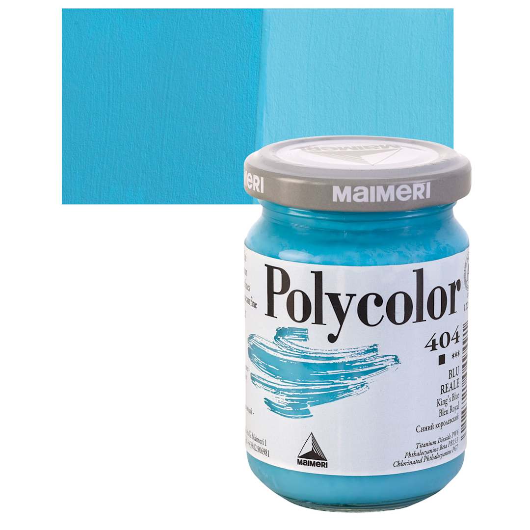 Open in modal - Maimeri Polycolor Vinyl Paint - King's Blue, 140 ml jar and swatch